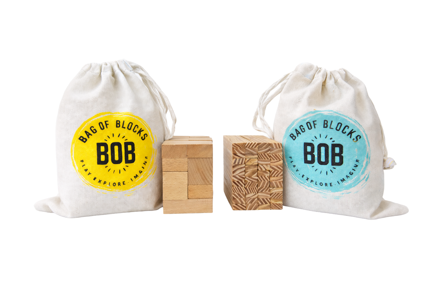 Bag of Blocks (Building Blocks + Stacking Sticks - 76 Pieces For Ages 5-12)