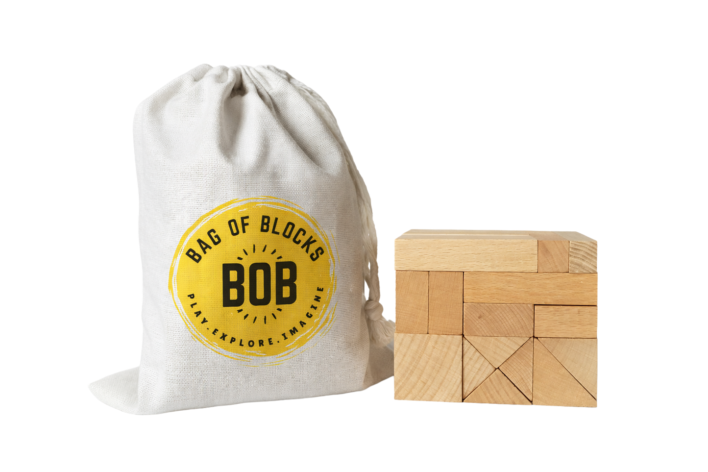 Bag of Blocks (Building Blocks - 24 Pieces, For Ages 3-12)